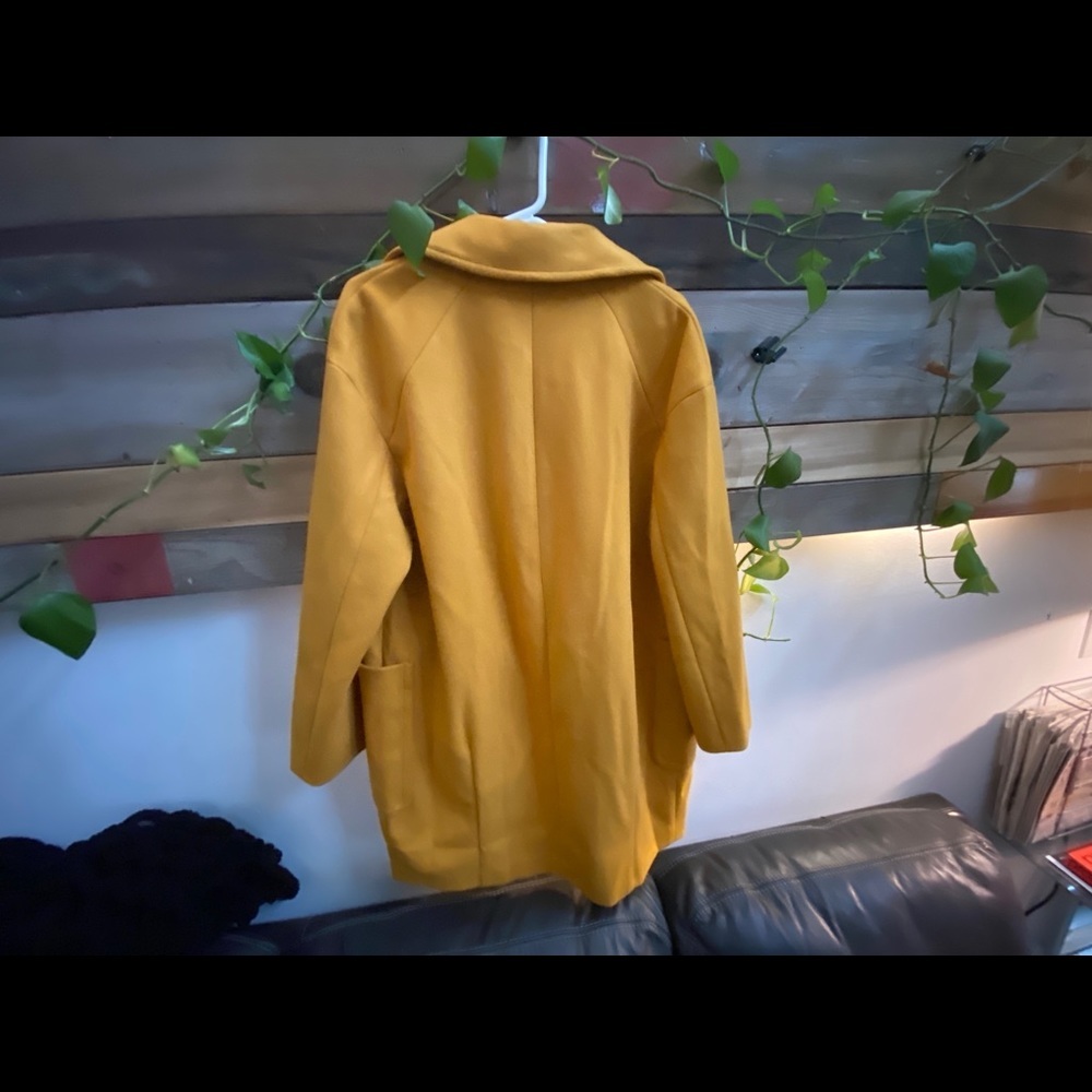 NWT - TOPSHOP Long Yellow Carly Slouch Peacoat (6) - Picture 16 of 16